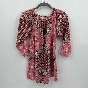 Pink Chicken pink floral long sleeve dress